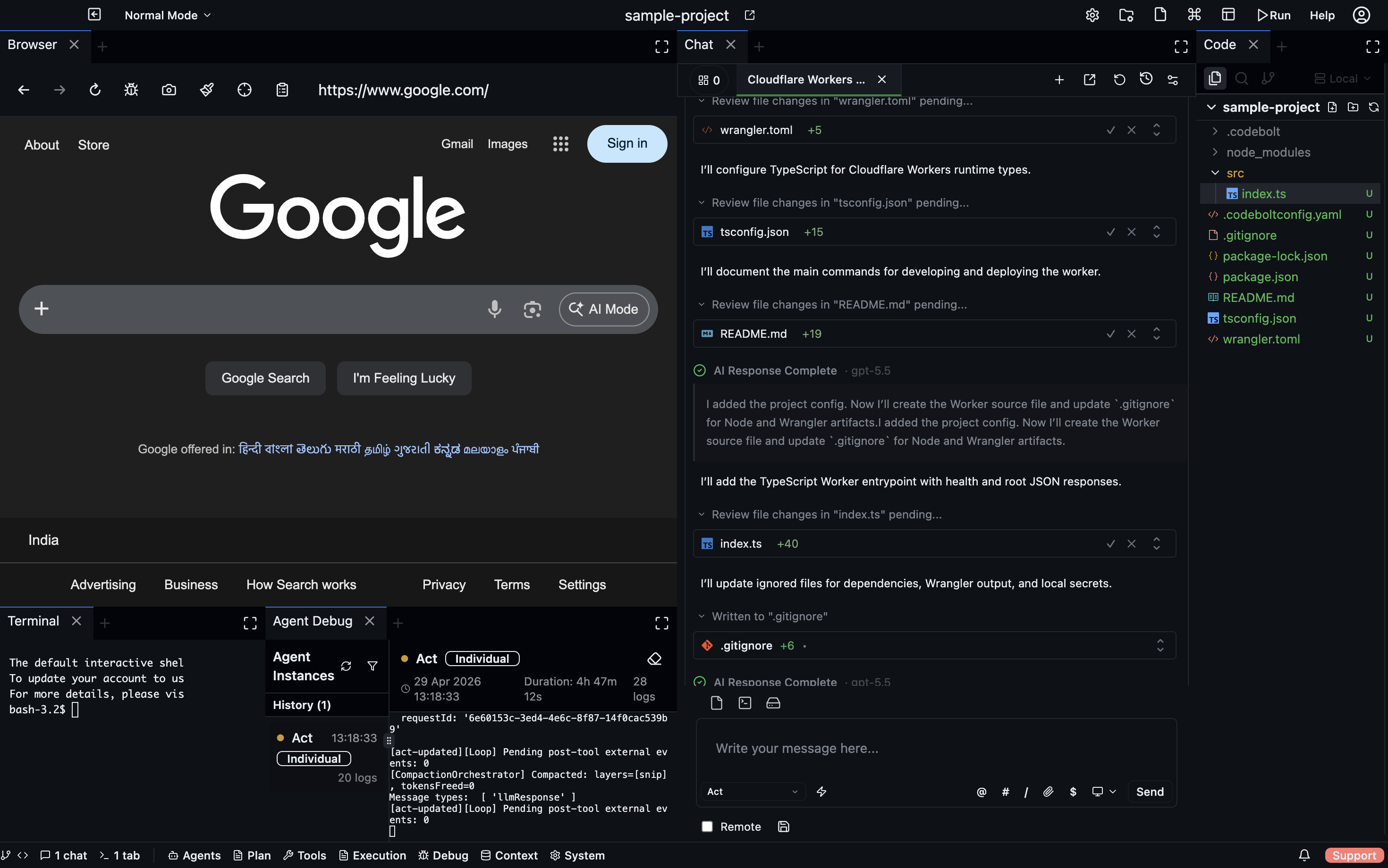 Codebolt Editor desktop agent workspace